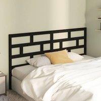 Berkfield Home Beautiful Bed Headboard Black 186x4x100 cm Solid Wood Pine | Size: 186 x 4 x 100 cm