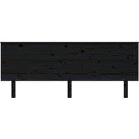 Berkfield Home Beautiful Bed Headboard Black 204x6x82.5 cm Solid Wood Pine