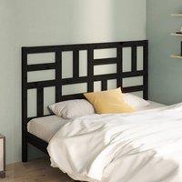 Berkfield Home Beautiful Bed Headboard Black 126x4x104 cm Solid Wood Pine | Size: 126 x 4 x 104 cm