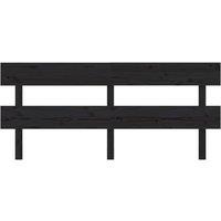 Berkfield Home Beautiful Bed Headboard Black 184x3x81 cm Solid Wood Pine | Size: 184 x 3 x 81 cm