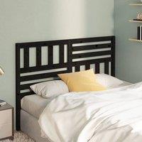 Berkfield Home Beautiful Bed Headboard Black 126x4x100 cm Solid Wood Pine | Size: 126 x 4 x 100 cm