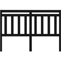 Berkfield Home Beautiful Bed Headboard Black 126x4x100 cm Solid Wood Pine | Size: 126 x 4 x 100 cm