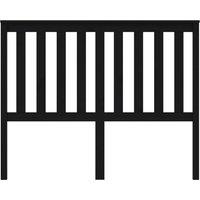 Berkfield Home Beautiful Bed Headboard Black 126x6x101 cm Solid Wood Pine | Size: 126 x 6 x 101 cm