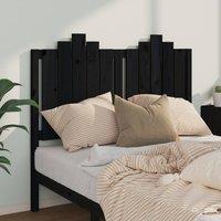 Berkfield Home Beautiful Bed Headboard Black 126x4x110 cm Solid Wood Pine | Size: 126 x 4 x 110 cm