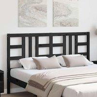 Berkfield Home Beautiful Bed Headboard Black 146x4x100 cm Solid Wood Pine | Size: 146 x 4 x 100 cm
