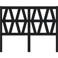 Berkfield Home Beautiful Bed Headboard Black 126x4x100 cm Solid Wood Pine | Size: 126 x 4 x 100 cm