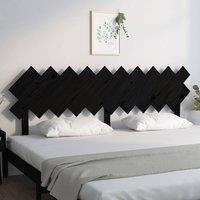 Berkfield Home Beautiful Bed Headboard Black 196x3x80.5 cm Solid Wood Pine