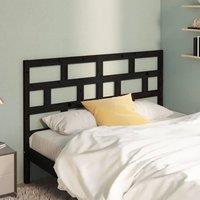 Berkfield Home Beautiful Bed Headboard Black 156x4x100 cm Solid Wood Pine | Size: 156 x 4 x 100 cm