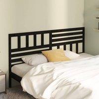 Berkfield Home Beautiful Bed Headboard Black 186x4x100 cm Solid Wood Pine | Size: 186 x 4 x 100 cm