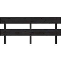 Berkfield Home Beautiful Bed Headboard Black 204x3x81 cm Solid Wood Pine | Size: 204 x 3 x 81 cm