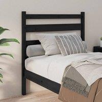 Berkfield Home Beautiful Bed Headboard Black 81x4x100 cm Solid Wood Pine | Size: 81 x 4 x 100 cm