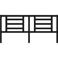 Berkfield Home Beautiful Bed Headboard Black 206x4x100 cm Solid Pine Wood | Size: 206 x 4 x 100 cm