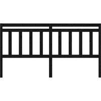 Berkfield Home Beautiful Bed Headboard Black 206x4x100 cm Solid Wood Pine | Size: 206 x 4 x 100 cm