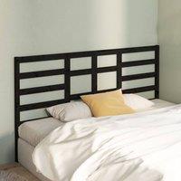 Berkfield Home Beautiful Bed Headboard Black 206x4x104 cm Solid Wood Pine | Size: 206 x 4 x 104 cm