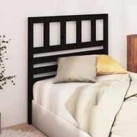 Berkfield Home Beautiful Bed Headboard Black 81x4x100 cm Solid Wood Pine | Size: 81 x 4 x 100 cm