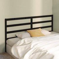 Berkfield Home Beautiful Bed Headboard Black 206x4x100 cm Solid Wood Pine | Size: 206 x 4 x 100 cm