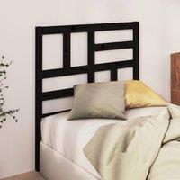 Berkfield Home Beautiful Bed Headboard Black 81x4x104 cm Solid Wood Pine | Size: 81 x 4 x 104 cm