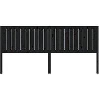 Berkfield Home Beautiful Bed Headboard Black 205.5x4x100 cm Solid Wood Pine