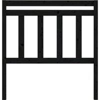 Berkfield Home Beautiful Bed Headboard Black 81x4x100 cm Solid Wood Pine | Size: 81 x 4 x 100 cm