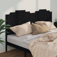 Berkfield Home Beautiful Bed Headboard Black 206x4x110 cm Solid Wood Pine | Size: 206 x 4 x 110 cm