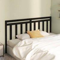 Berkfield Home Beautiful Bed Headboard Black 206x4x100 cm Solid Wood Pine | Size: 206 x 4 x 100 cm
