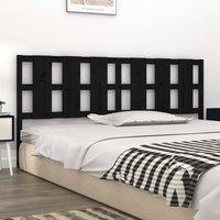 Berkfield Home Beautiful Bed Headboard Black 205.5x4x100 cm Solid Wood Pine
