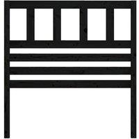 Berkfield Home Beautiful Bed Headboard Black 96x4x100 cm Solid Wood Pine | Size: 96 x 4 x 100 cm