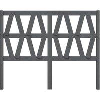 Berkfield Home Beautiful Bed Headboard Grey 126x4x100 cm Solid Wood Pine | Size: 126 x 4 x 100 cm