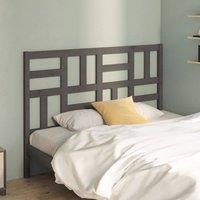 Berkfield Home Beautiful Bed Headboard Grey 126x4x104 cm Solid Wood Pine | Size: 126 x 4 x 104 cm