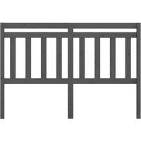 Berkfield Home Beautiful Bed Headboard Grey 126x4x100 cm Solid Wood Pine | Size: 126 x 4 x 100 cm