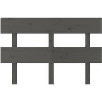 Berkfield Home Beautiful Bed Headboard Grey 124x3x81 cm Solid Wood Pine | Size: 124 x 3 x 81 cm