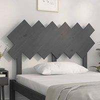Berkfield Home Beautiful Bed Headboard Grey 122.5x3x80.5 cm Solid Wood Pine