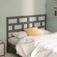 Berkfield Home Beautiful Bed Headboard Grey 141x4x100 cm Solid Wood Pine | Size: 141 x 4 x 100 cm