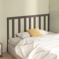 Berkfield Home Beautiful Bed Headboard Grey 126x4x100 cm Solid Wood Pine | Size: 126 x 4 x 100 cm