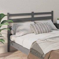 Berkfield Home Beautiful Bed Headboard Grey 126x4x100 cm Solid Wood Pine | Size: 126 x 4 x 100 cm