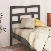 Berkfield Home Beautiful Bed Headboard Grey 106x4x100 cm Solid Wood Pine | Size: 106 x 4 x 100 cm