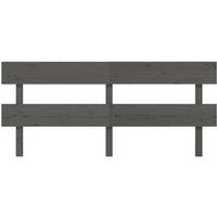 Berkfield Home Beautiful Bed Headboard Grey 204x3x81 cm Solid Wood Pine | Size: 204 x 3 x 81 cm