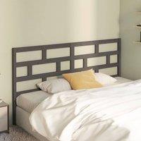 Berkfield Home Beautiful Bed Headboard Grey 186x4x100 cm Solid Wood Pine | Size: 186 x 4 x 100 cm
