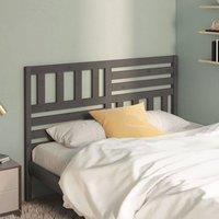 Berkfield Home Beautiful Bed Headboard Grey 156x4x100 cm Solid Wood Pine | Size: 156 x 4 x 100 cm