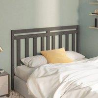 Berkfield Home Beautiful Bed Headboard Grey 146x4x100 cm Solid Wood Pine | Size: 146 x 4 x 100 cm