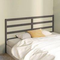 Berkfield Home Beautiful Bed Headboard Grey 206x4x100 cm Solid Wood Pine | Size: 206 x 4 x 100 cm