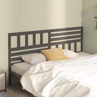 Berkfield Home Beautiful Bed Headboard Grey 206x4x100 cm Solid Wood Pine | Size: 206 x 4 x 100 cm