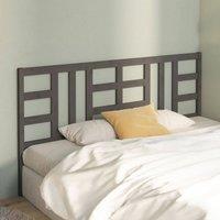 Berkfield Home Beautiful Bed Headboard Grey 206x4x100 cm Solid Wood Pine | Size: 206 x 4 x 100 cm