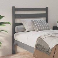 Berkfield Home Beautiful Bed Headboard Grey 96x4x100 cm Solid Wood Pine | Size: 96 x 4 x 100 cm