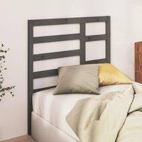Berkfield Home Beautiful Bed Headboard Grey 81x4x104 cm Solid Wood Pine | Size: 81 x 4 x 104 cm