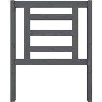 Berkfield Home Beautiful Bed Headboard Grey 81x4x100 cm Solid Wood Pine | Size: 81 x 4 x 100 cm