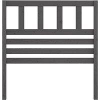 Berkfield Home Beautiful Bed Headboard Grey 96x4x100 cm Solid Wood Pine | Size: 96 x 4 x 100 cm