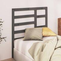 Berkfield Home Beautiful Bed Headboard Grey 96x4x104 cm Solid Wood Pine | Size: 96 x 4 x 104 cm