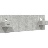 Berkfield Home Classic Bed Headboard with Cabinets Concrete Grey Engineered Wood