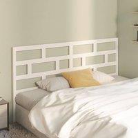 Berkfield Home Beautiful Bed Headboard White 206x4x100 cm Solid Wood Pine | Size: 206 x 4 x 100 cm